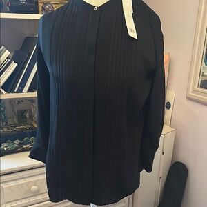 Vince Black Pleated Blouse